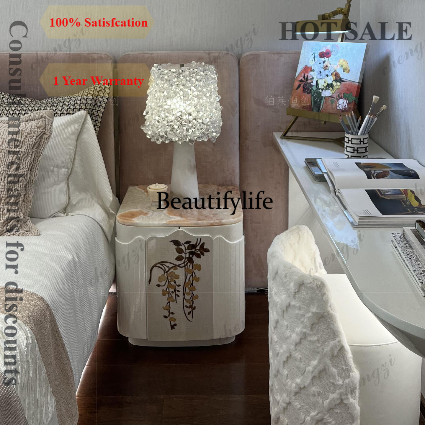 Home Lighting & Decor St Catharines On - B567 Italian light luxury bedside table