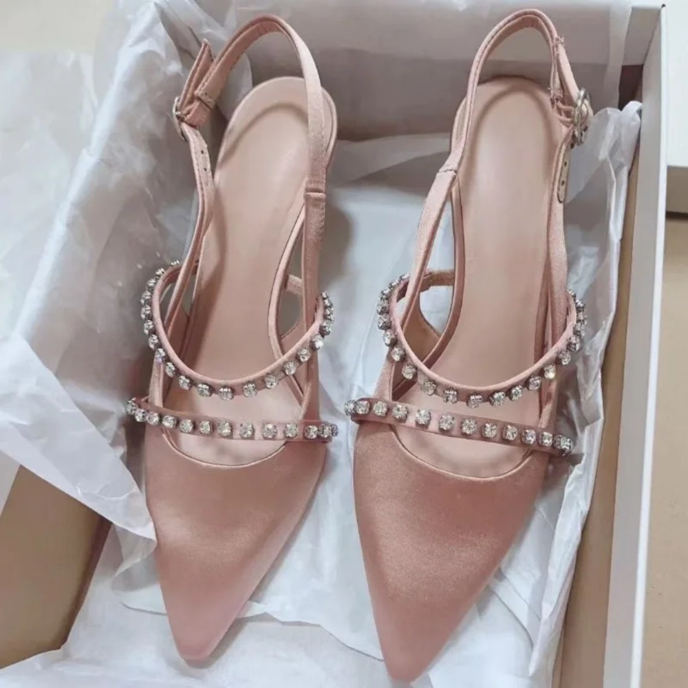 Lighting Decoration Wedding - Fashion Women's Sandals Pink Satin Pointed