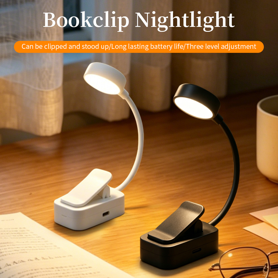 Colour Changing Bulb - LED Desk Lamp Rechargeable Clip-On Book