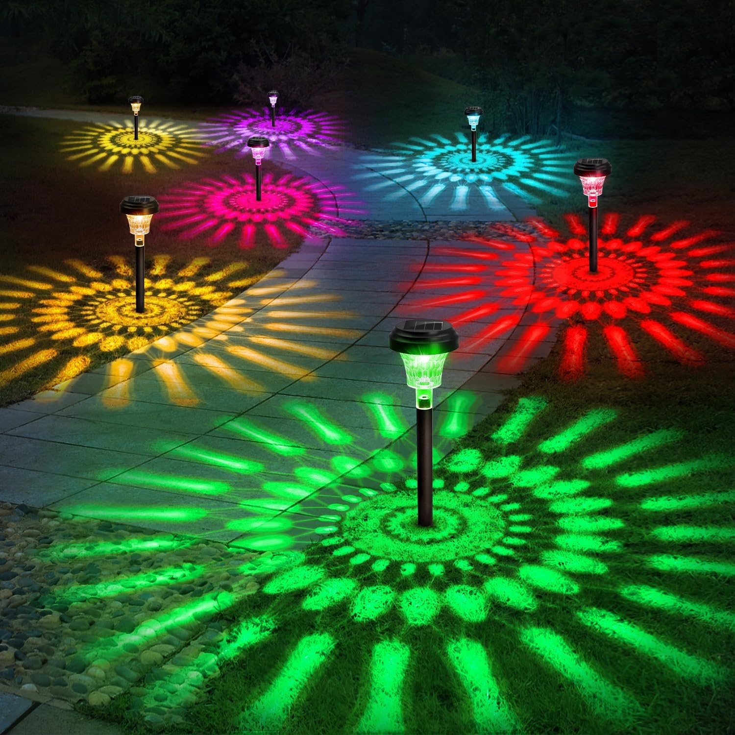 Colour Changing Bulb - Solar Pathway Lights Outdoor Solar Yard