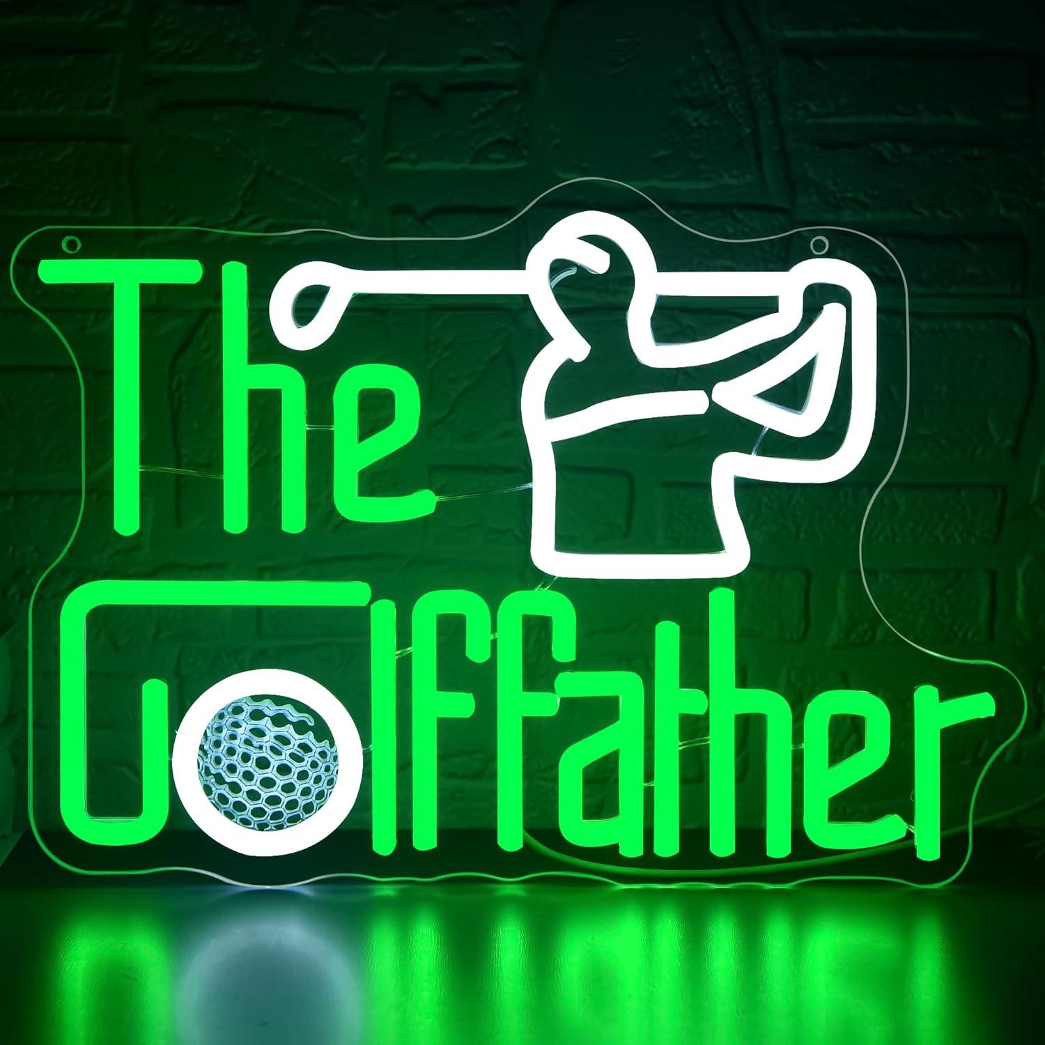Led Lighting Wall Decor - Golf Father Neon Sign USB Dimmable
