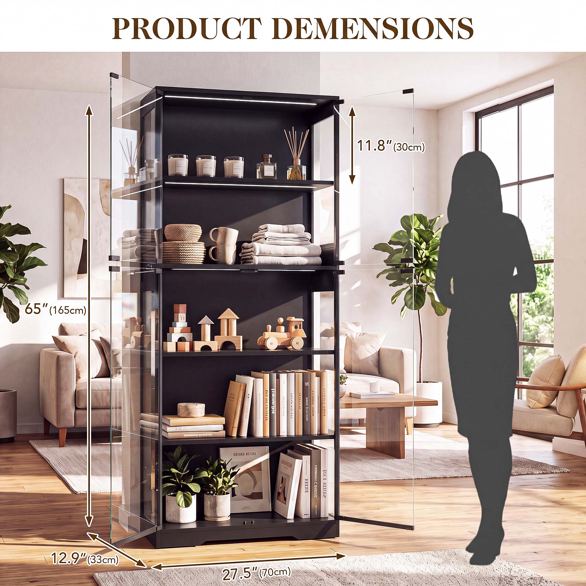 TCGBKAF 5‑Tier Display Cabinet - Home Lighting & Decor St Catharines On recension och pris