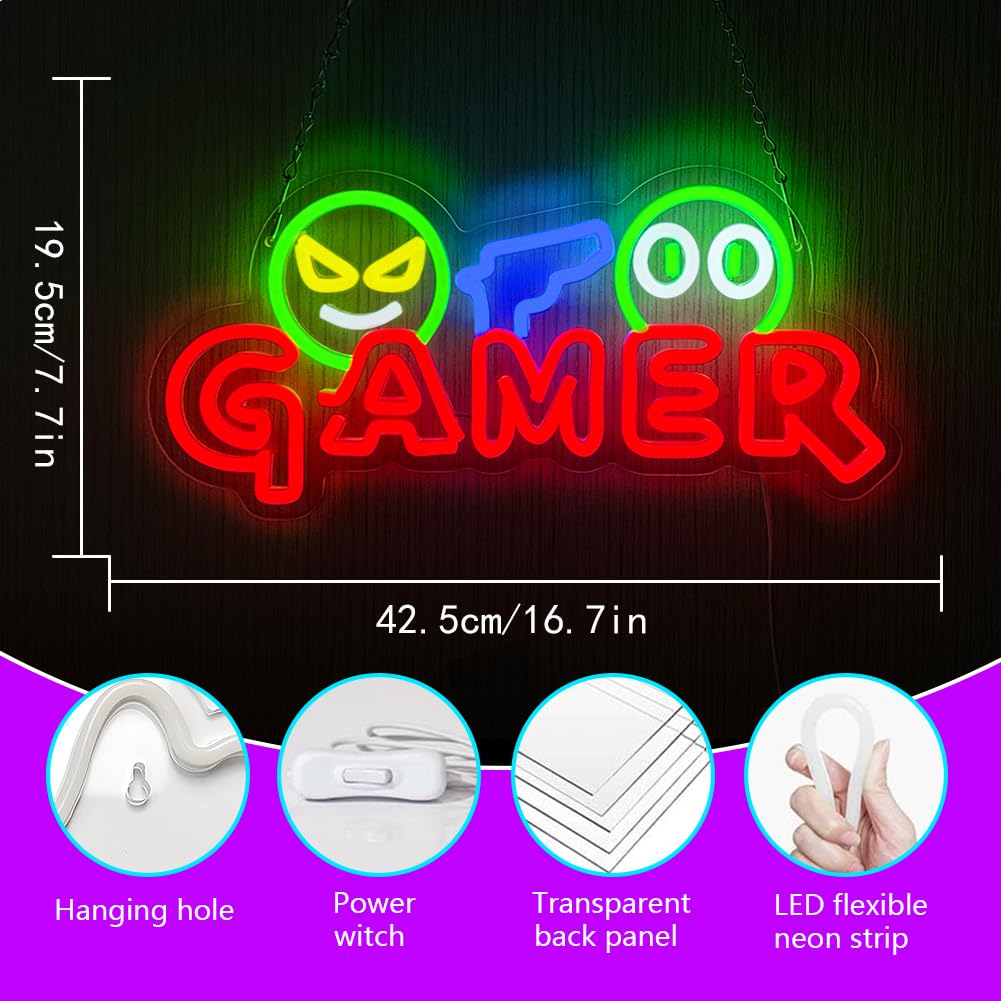 Gamer Neon Sign LED Wall Light - Led Lighting Wall Decor recension och pris