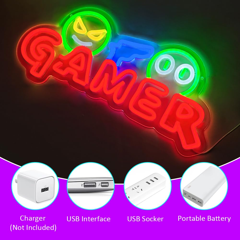 Gamer Neon Sign LED Wall Light - Led Lighting Wall Decor recension och pris