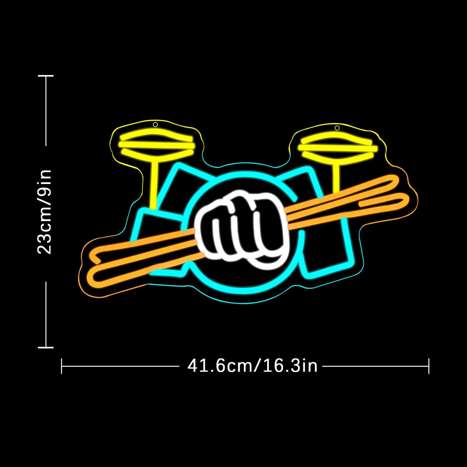 Drum Set Neon Sign USB Powered - Led Lighting Wall Decor recension och pris