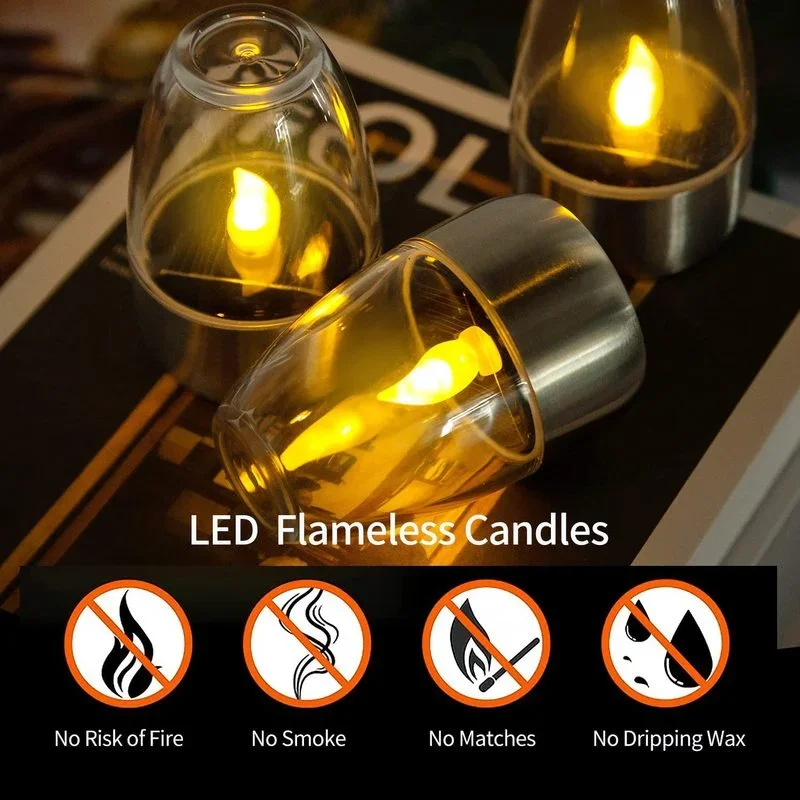 Solar Powered Flameless Candle - Outdoor Lighting Wedding Decor recension och pris