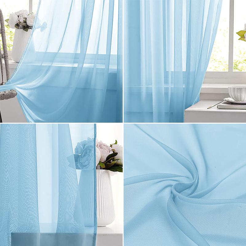 Light Blue Solid Sheer Voile W - Lighting Decor Ideas recension och pris
