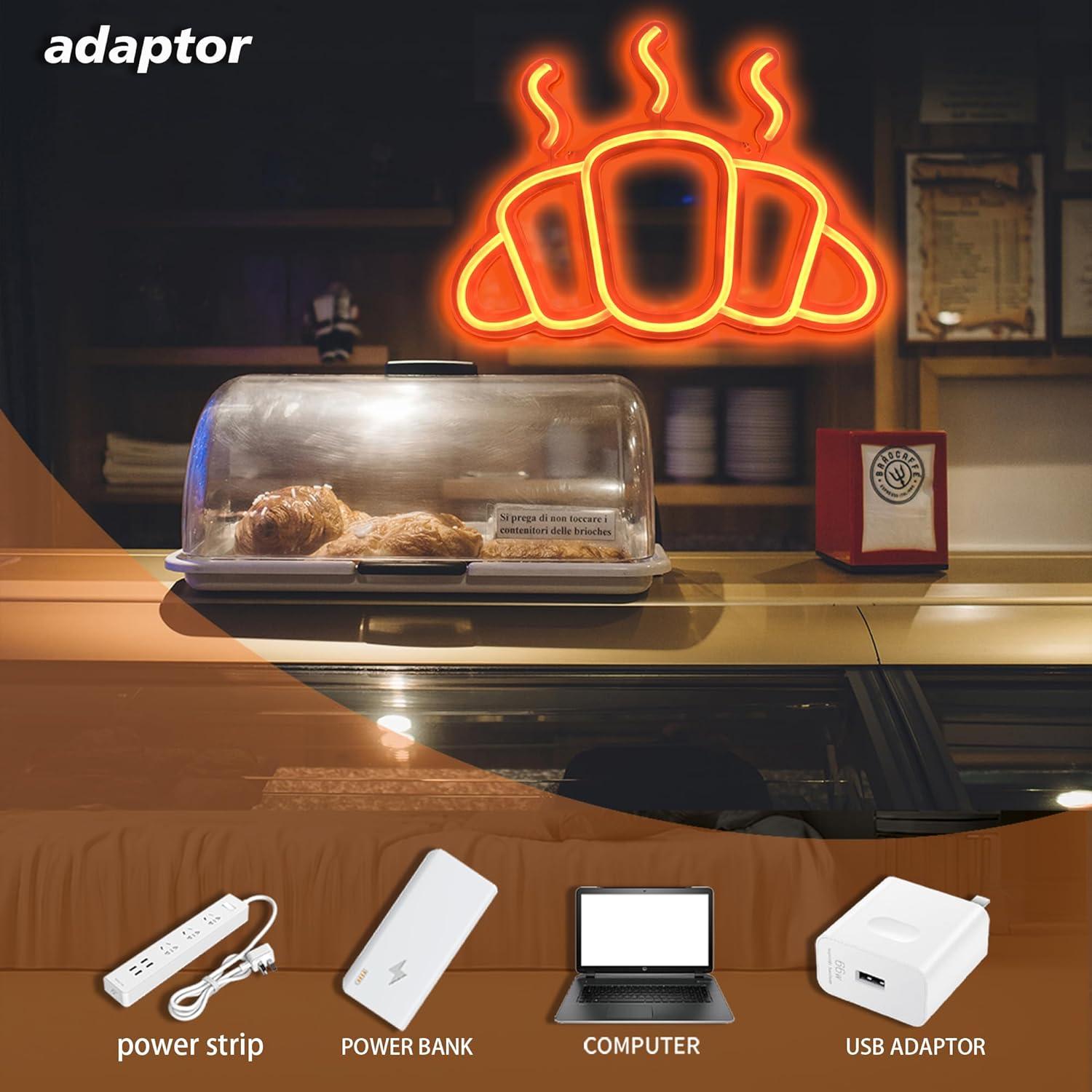 Croissant Neon Sign USB Powere - Kitchen Decor Lighting recension och pris