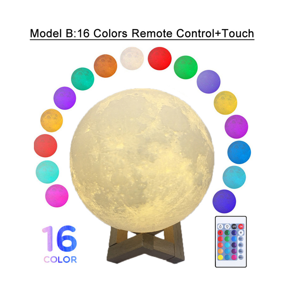 3D Print Moon Lamp Colorful Ch - Colour Changing Bulb recension och pris