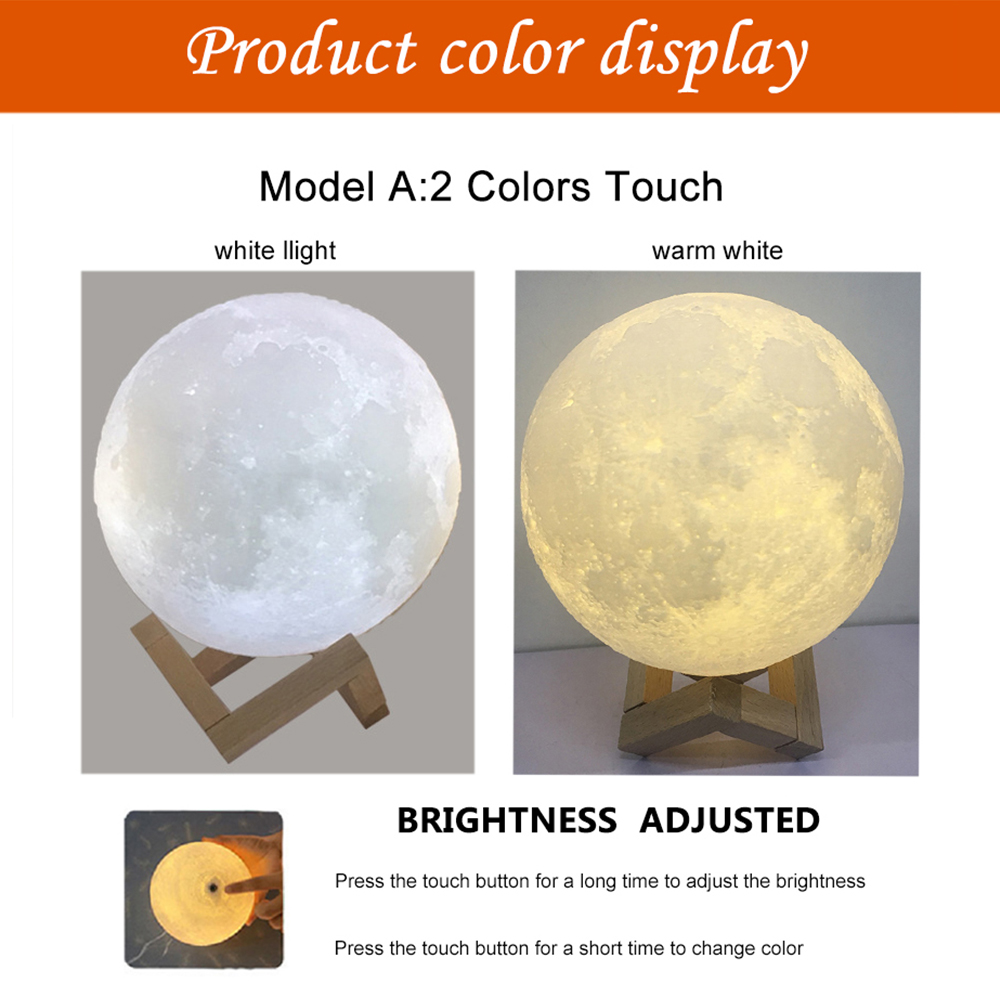 3D Print Moon Lamp Colorful Ch - Colour Changing Bulb recension och pris