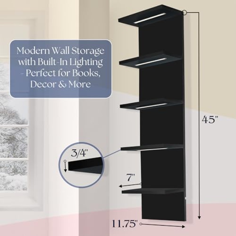 LED Light Display Shelf - Vert - Led Lighting Wall Decor recension och pris