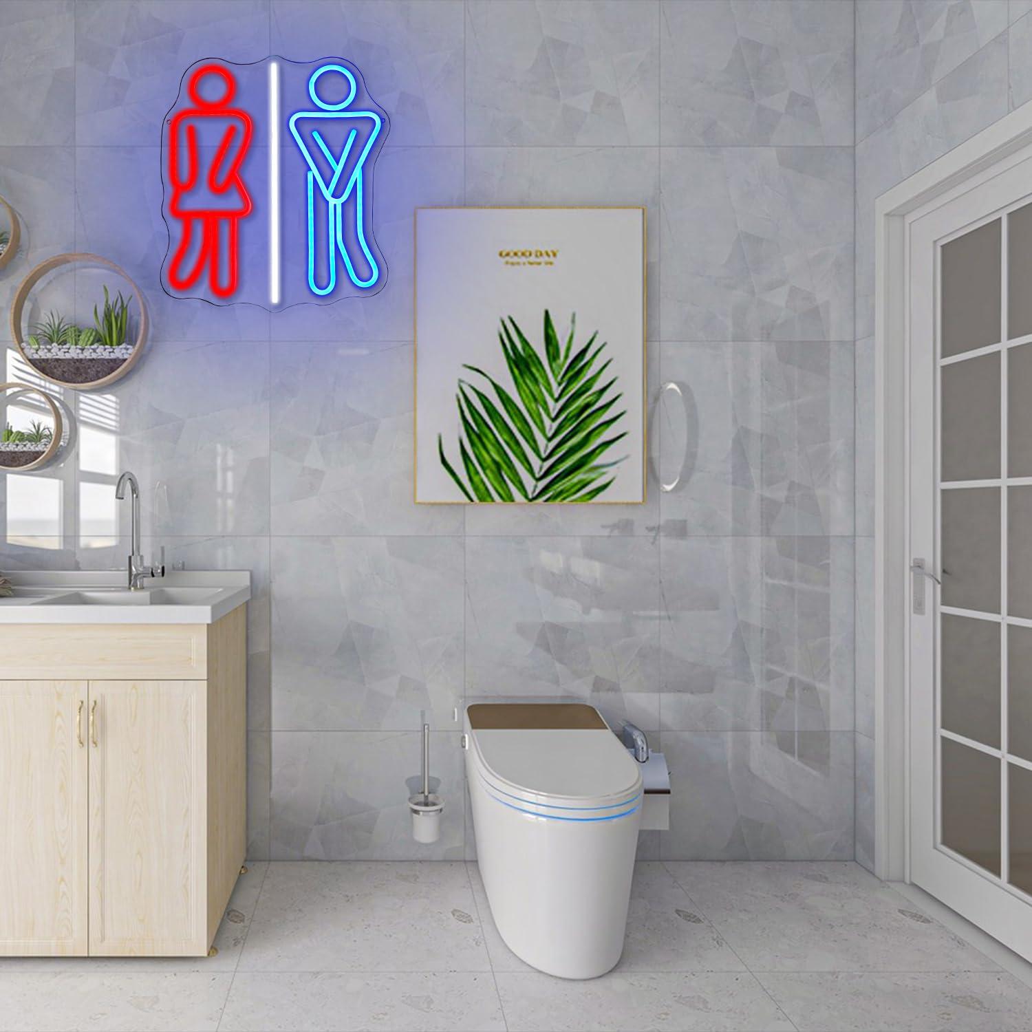 Restroom Neon Signs Toilets US - Led Lighting Wall Decor recension och pris