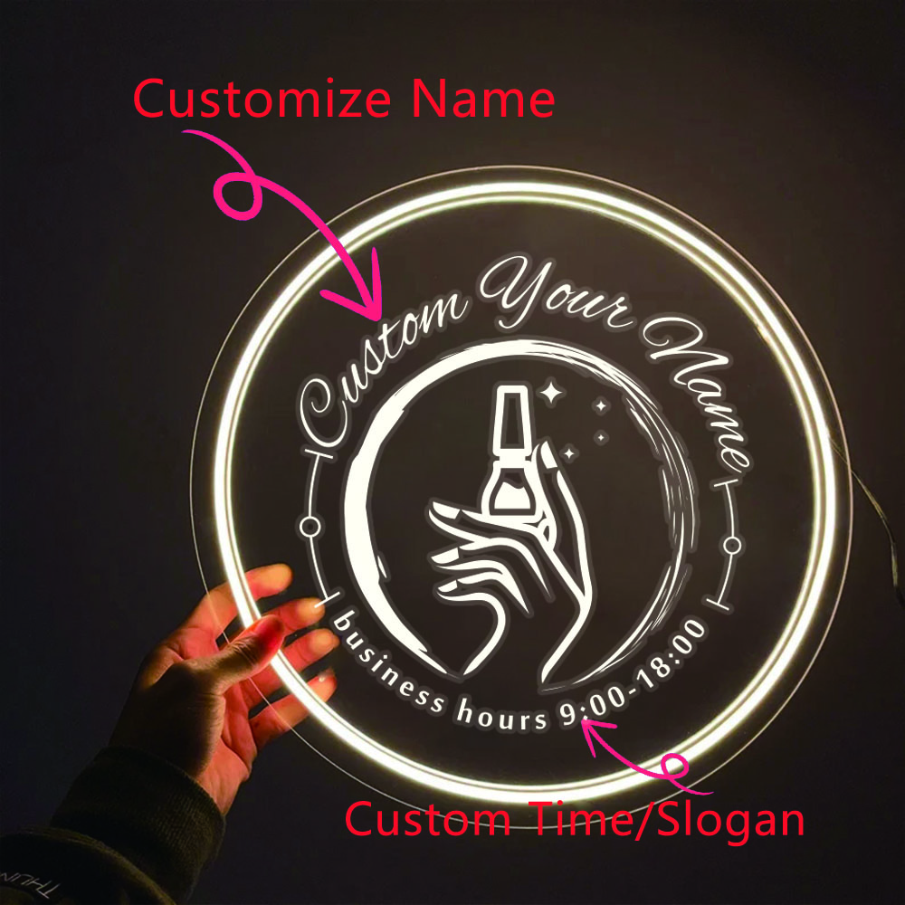 1PC Round Shape Nail Art Theme - Led Lighting Wall Decor recension och pris