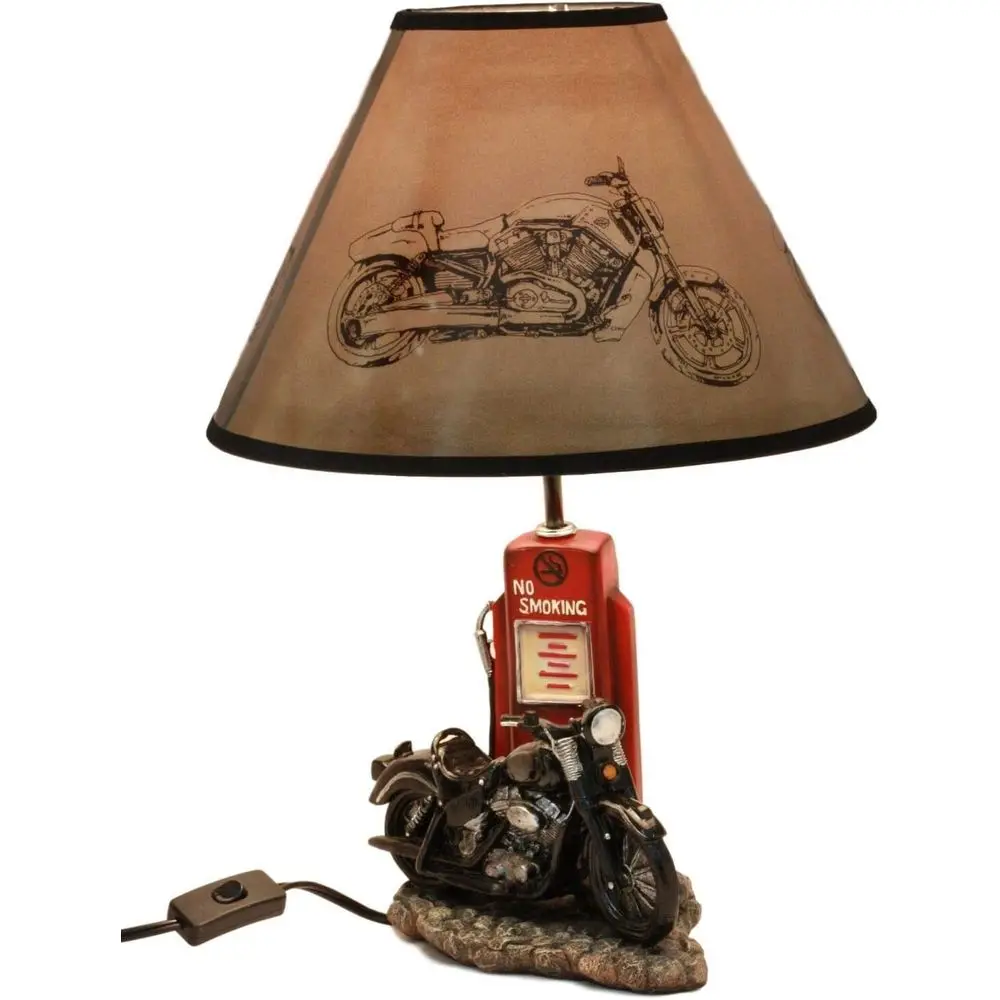 Vintage Retro Black Motorcycle - Lightings Decoration recension och pris