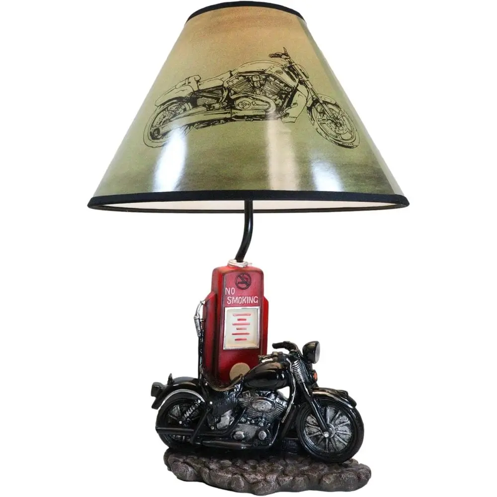 Vintage Retro Black Motorcycle - Lightings Decoration recension och pris