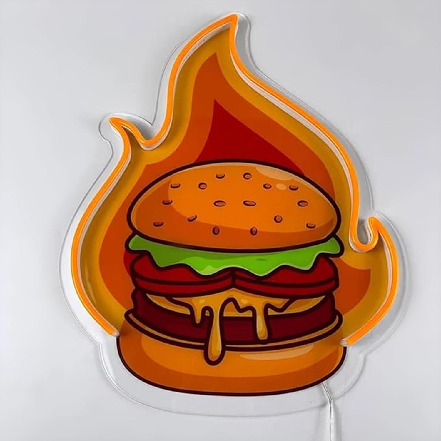 Burger Neon Sign LED Hamburger - Led Lighting Wall Decor recension och pris